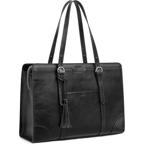 S-ZONE Leather Laptop Tote Bag for Women
