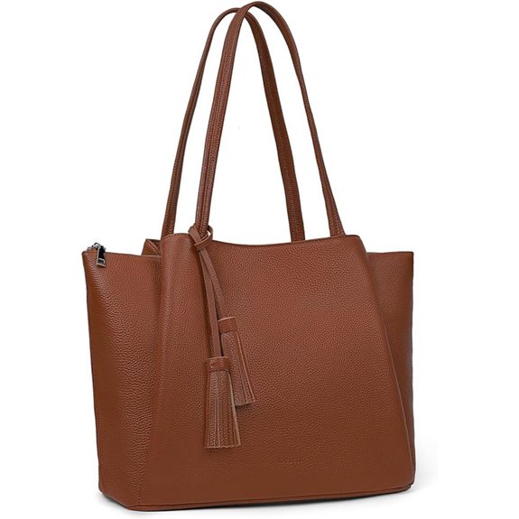 befen Leather Tote Bag for Women with Compartments