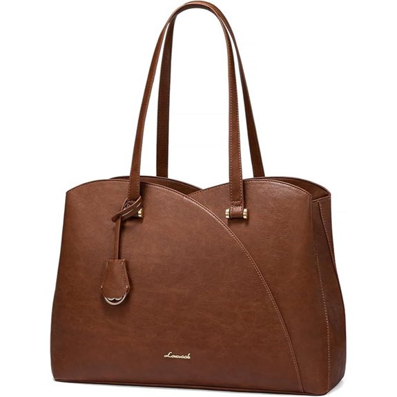 LOVEVOOK Leather Work Tote for Women with Laptop Compartment