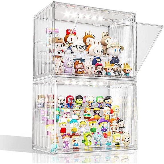 LED Lighted Acrylic Display Cases (2 Pack)