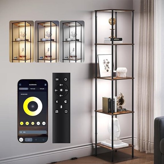 SUNMORY 5-Tier LED Display Shelf with Remote Control