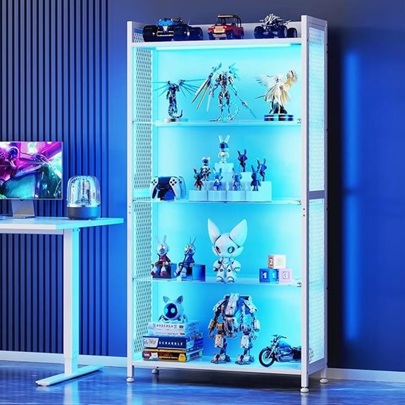 AODK LED Display Cabinet with Glass Shelves