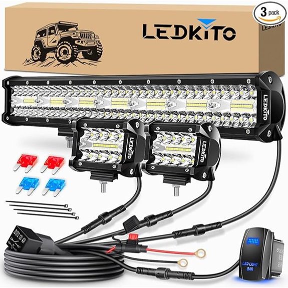 20 Inch LED Light Bar and 4 Inch LED Pods Kit