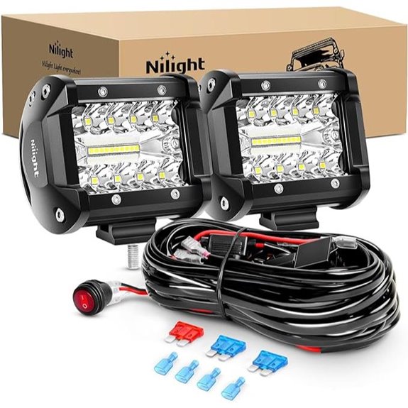 Nilight LED Light Bar with Wiring Harness Kit