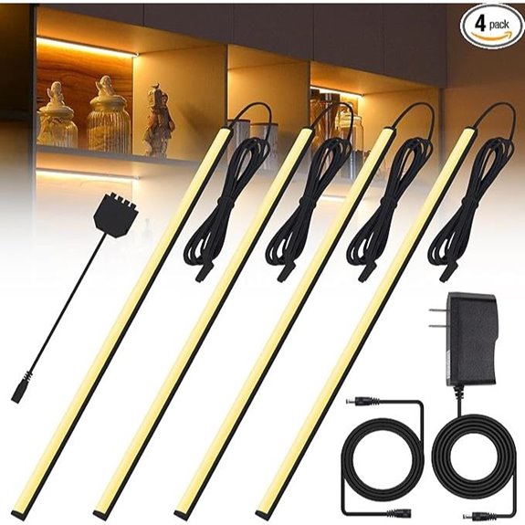 JUSJUBR 4-Pack 12-inch LED Display Shelf Lights