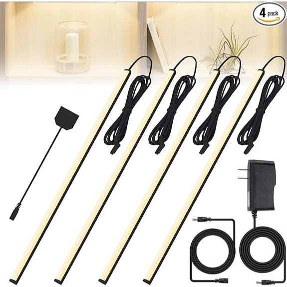 JUSJUBR LED Shelf Lights 4 Pack Natural White