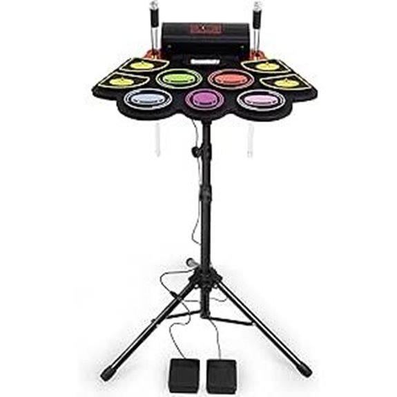 Electric Kids Drum Set with Lights and Recording