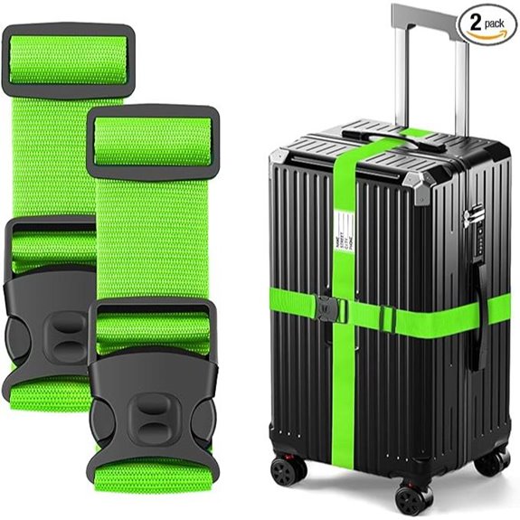 BILIONE Adjustable Lockable Luggage Straps (2-Pack)