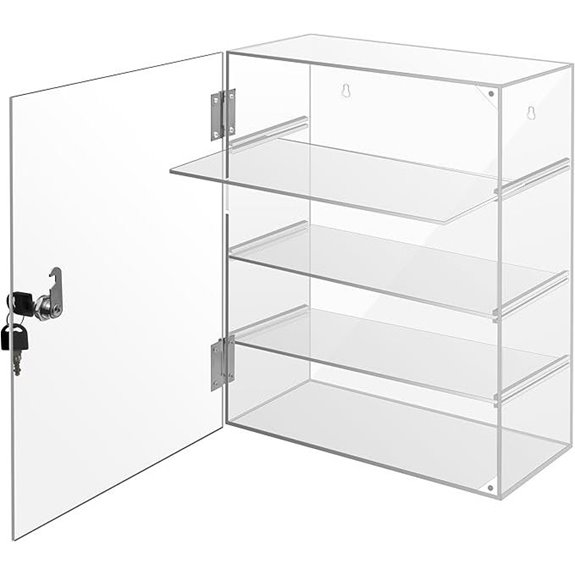 Acrylic Display Case with Lock 4 Tiers