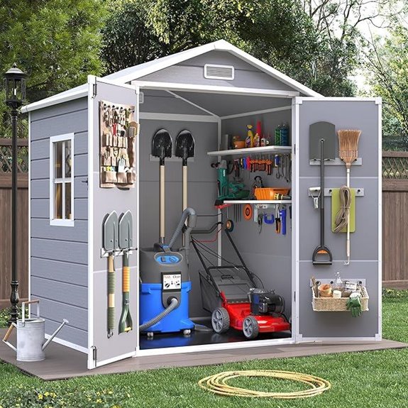 Outdoor Resin Garden Shed with Lockable Door