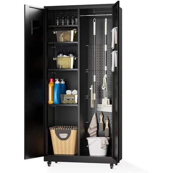 lockable wheeled metal cabinet