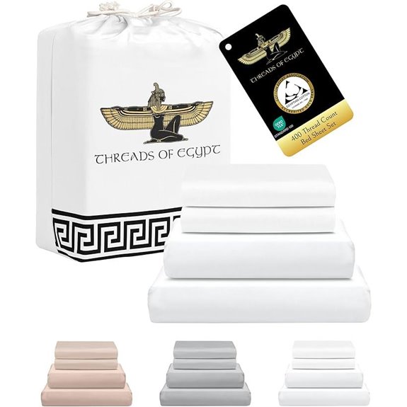 Egyptian Cotton Queen Sheets 400 TC Ultra Soft Cooling