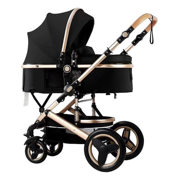 Luxury 2-in-1 Baby Stroller with Bassinet & Reversible Seat
