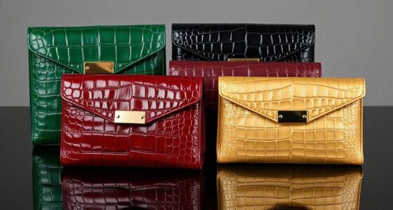 luxury croc embossed clutches