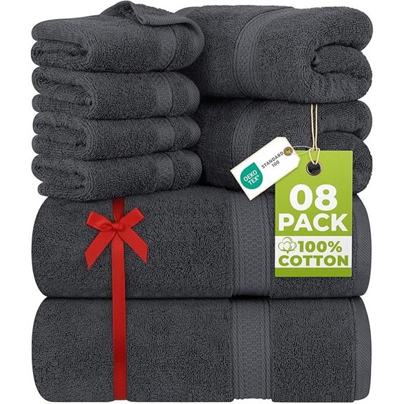 Utopia Luxury Towel Set (8 Pieces Grey)