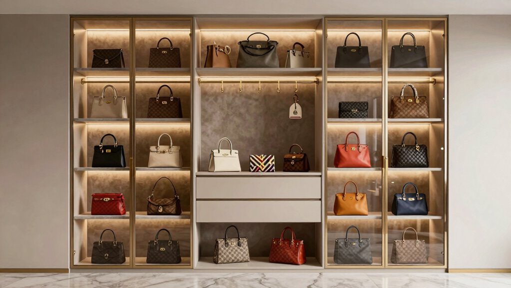 luxury handbag closet organizers