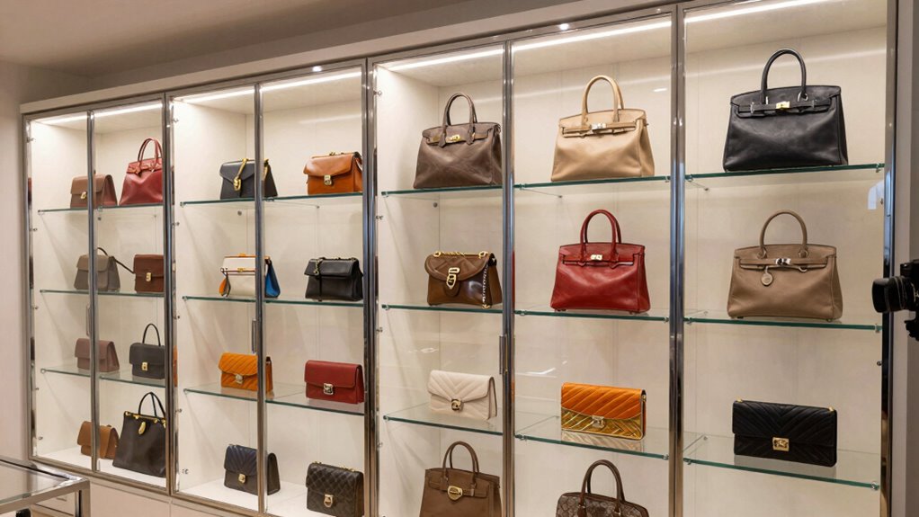 luxury handbag display cabinets