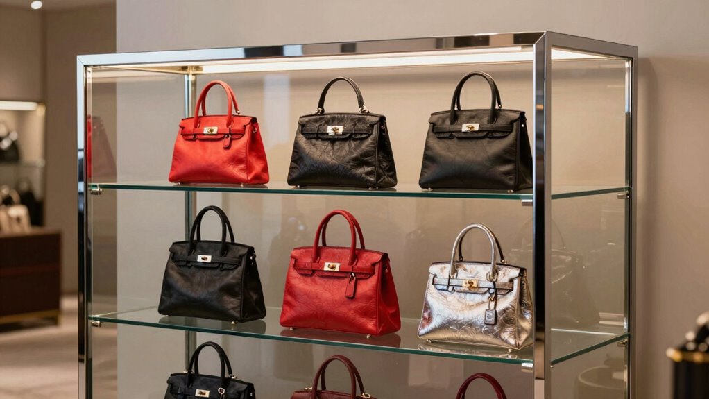 luxury handbag display cabinets