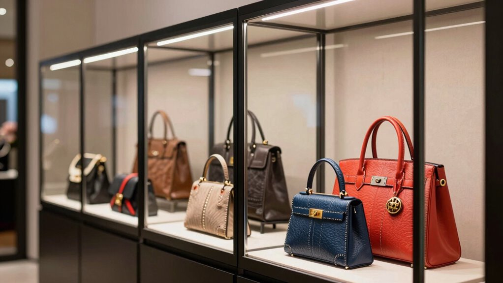 luxury handbag display cabinets