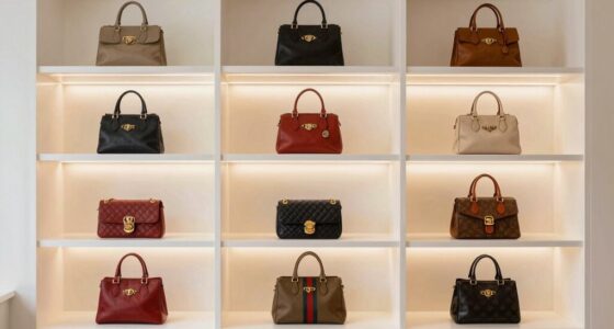 luxury handbag display shelves