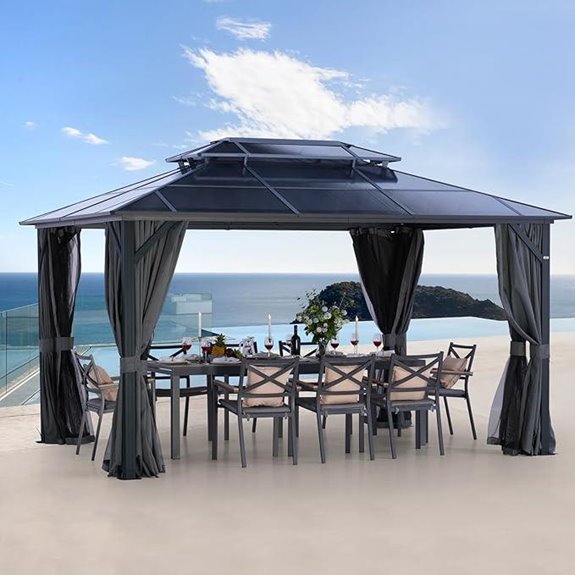 LeDoasis 10' X 13' Hardtop Gazebo with Canopy