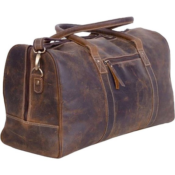 Leather Travel Duffle Bag for Men and Women
