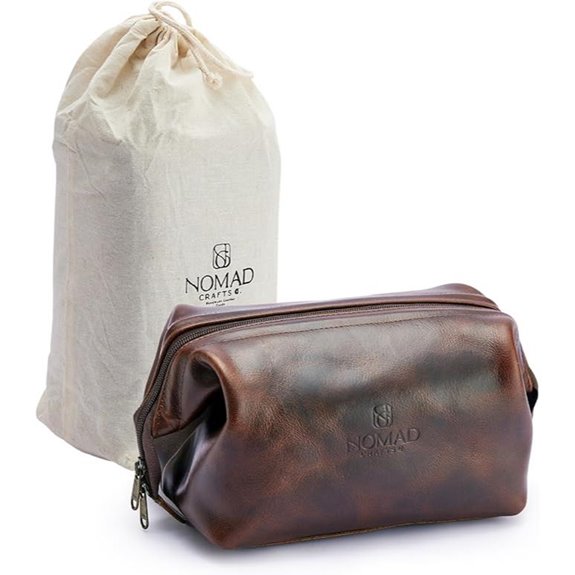 Leather Travel Toiletry Bag for Men and Women