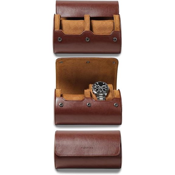 Premium Leather Watch Travel Case for 1-3 Watches