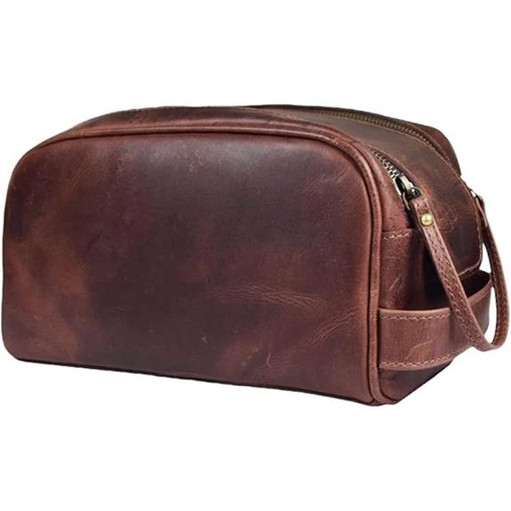 Premium Leather Travel Toiletry Bag with Waterproof Lining