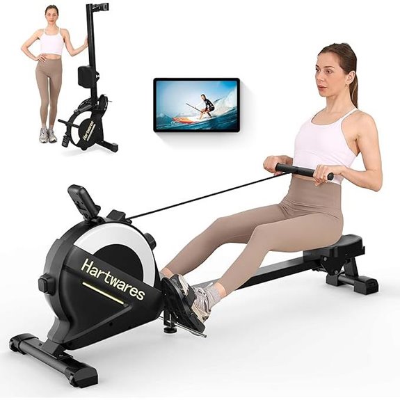 Magnetic Rowing Machine with 77lbs Resistance and App