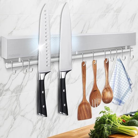 Magnetic Knife Holder for Wall with Hooks