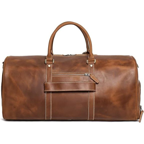 Men's Leather Duffel Bag for Travel and Gym