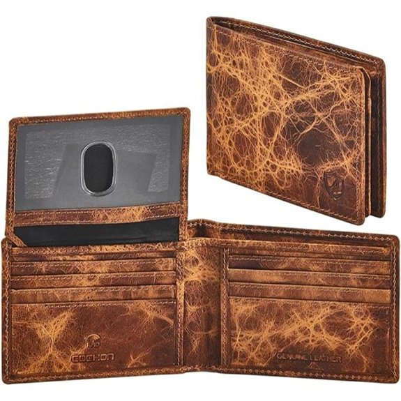 Cochoa Men's Slim Leather RFID Bifold Wallet