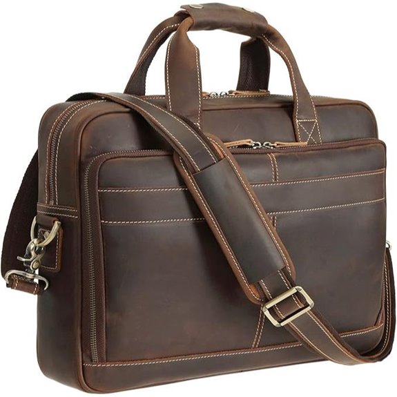 Polare Leather Laptop Bag for Men Fits 15.6