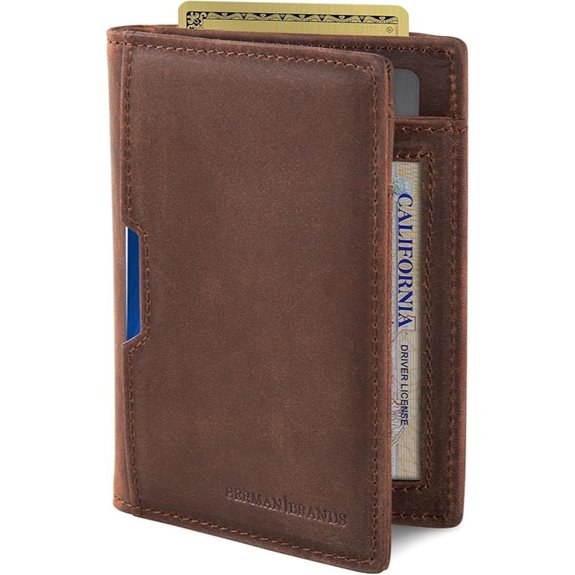 SERMAN BRANDS Men's Slim Leather RFID Wallet