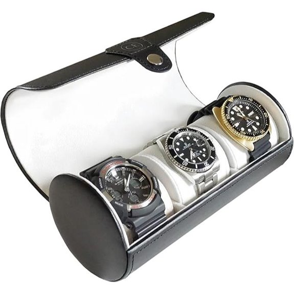 Travel Watch Case Organizer for Men in Faux Leather