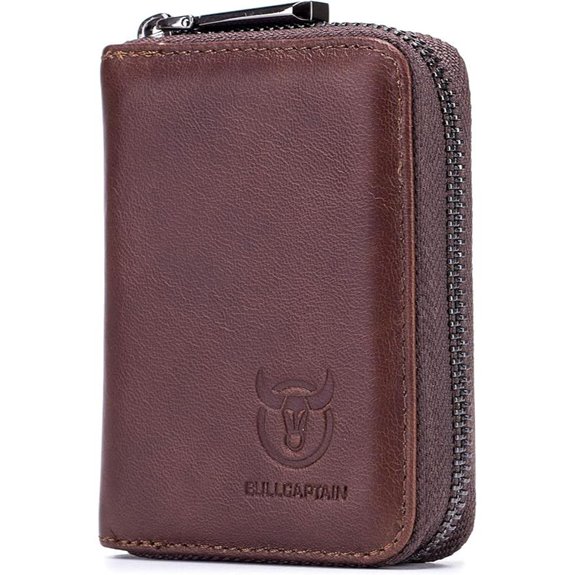 Bullcaptain Leather Men's Wallet Card Holder Zipper