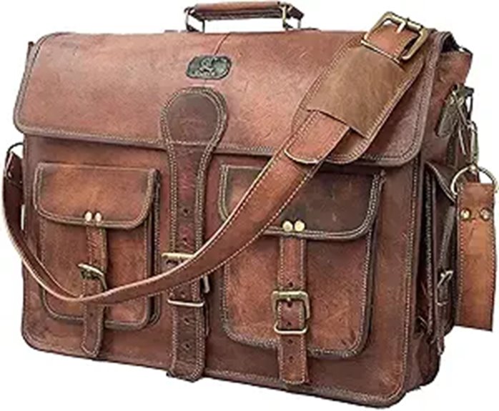 Leather Messenger Bag for Men 18-Inch Laptop