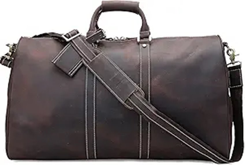 Polare 23 Leather Travel Weekender Bag for Men