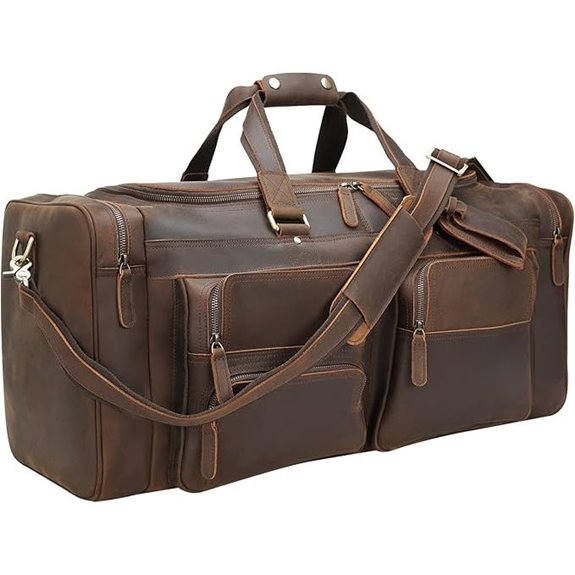 Polare 26 Leather Weekender Travel Bag for Men