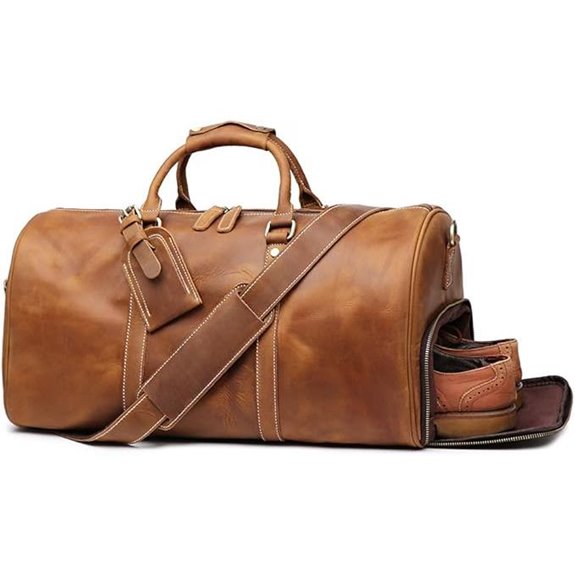 Leather Travel Duffel Bag for Men