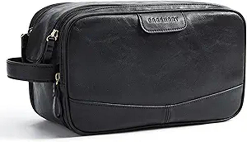 BAGSMART Leather Travel Toiletry Bag for Men