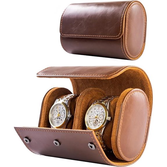 MR.OKAY Leather Watch Travel Case for Men