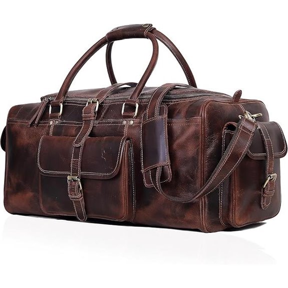 Leather Duffle Bag for Men 21 Inch Weekender
