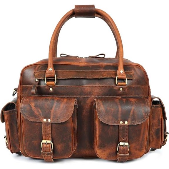 Pilot Leather Duffel Bag for Men 16 Travel Carry-On