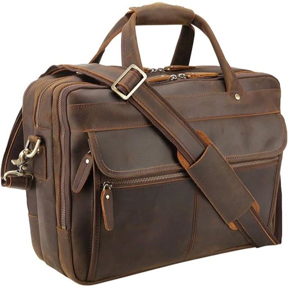 Polare Leather Men's 15.7 Business Briefcase