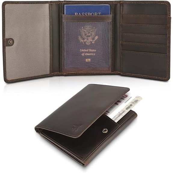 Polare Leather RFID Trifold Wallet for Men Travel