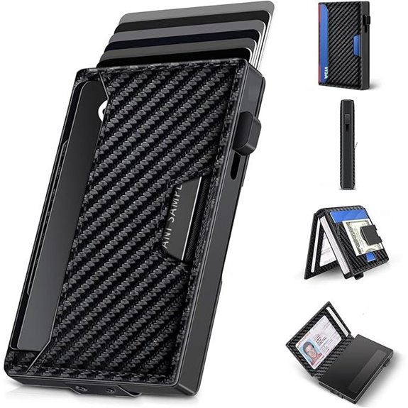 Pop-Up Wallet for Men with RFID Blocking and Money Clip