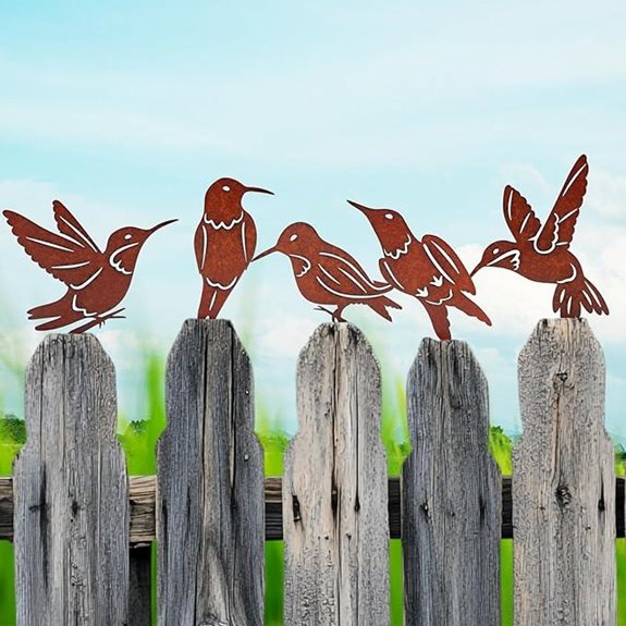 5PCS Outdoor Metal Birds Decor for Garden