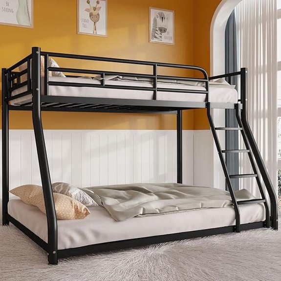 Metal Twin-Over-Full Bunk Bed with Ladder